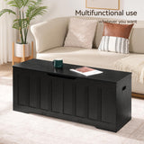 VANKILEY 47.2" Storage Chest Extra Large,Storage Trunk with 2 Safety Hinges,Wooden Storage Bench,Shoe Bench,47.2x15.7x19.1 Inch,Easy Assembly,Storage Bench for Bedroom,Living Room,entryway(Black). VANKILEY