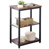 VECELO Tall End Side Table,30" Height Nightstand with 3-Tier Storage Shelf for Living Room Bedroom Office Hallway Study VECELO