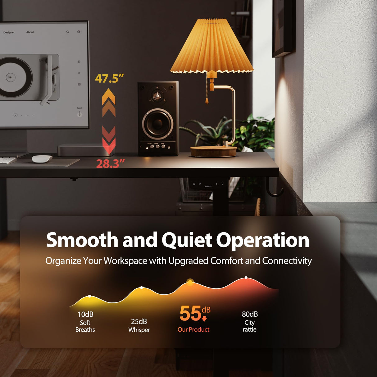 Agilestic Electric Standing Desk, L-Shaped 55 Inches Height Adjustable Desk, Sit and Stand up Desk for Work Office Home, Ergonomic Rising Computer Table for Home Office with Splice Board, Black Agilestic