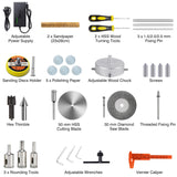 BERXOL Mini Wood Lathe Machine, 12V- 24VDC,7 Variabla Speeds 4000-9000 RPM, with Wood Lathe Milling Accessories, for Wood Polishing, Grinding, Cutting and Milling DIY … (A) BERXOL