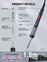 21-in-1 3D Printer Smoothing Tool Kit, 80W LCD Digital Adjustable Temperature Soldering Welding Iron Kit with Insert Brass Heatset Nuts & Soldering Tips, Fast Heating 3D Printing Modify Finishing Tool SARDVISA