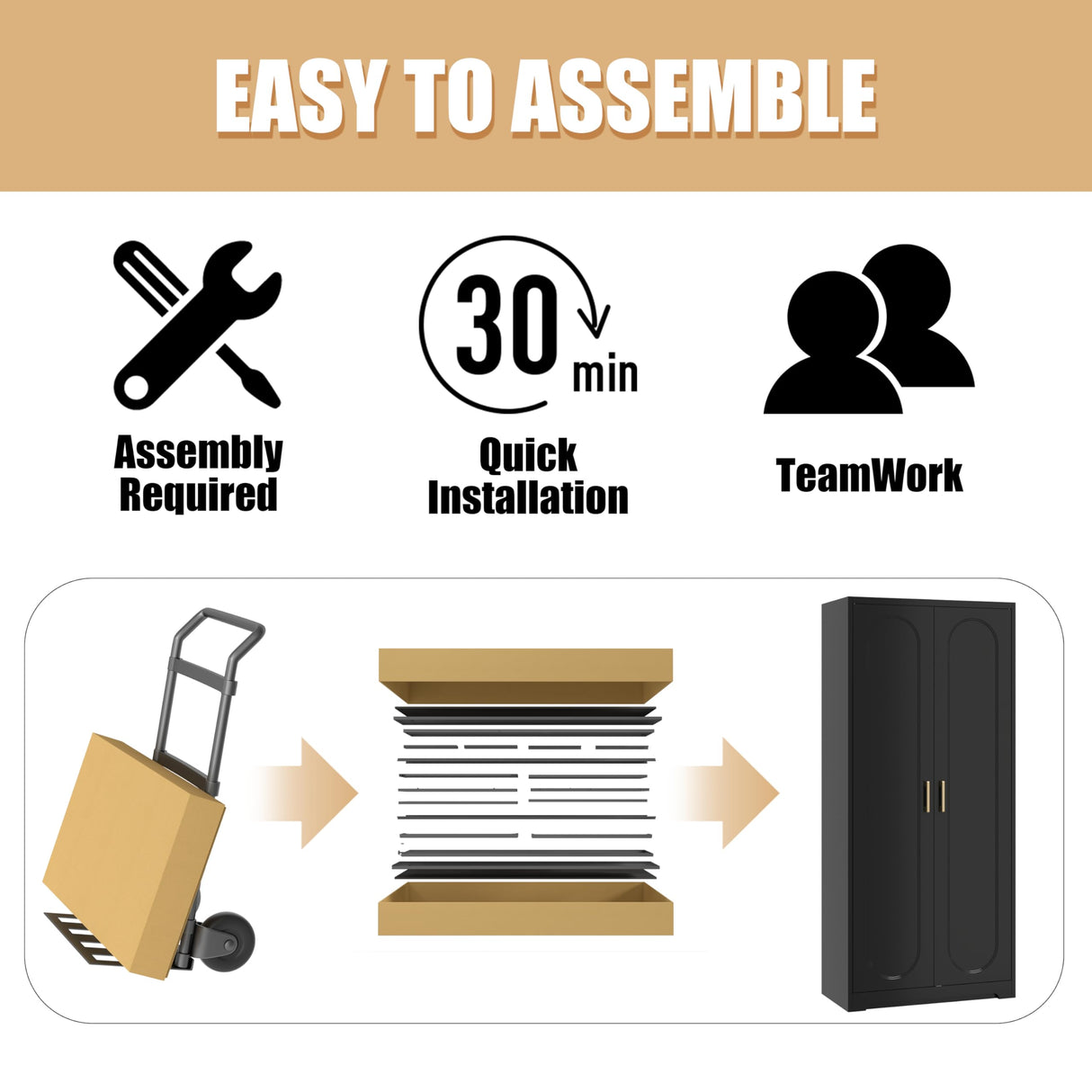 71" Tall Metal Storage Cabinet, Armoire Wardrobe Closet with Hanging Rod, Metal Clothing Storage Cabinets, Black Bedroom Armoires with Adjustable Shelves, Steel Closet Cabinet for Bathroom, Office MetalMax