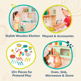 B. toys- Mini Chef Kitchenette- Pretend Play Wooden Play Kitchen – Kitchen for Kids – Kitchen Play Set & Accessories – (20+ Pcs)- 3 Years + B. toys