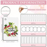 SPOKKI 180 Pieces Sublimation Keychain Blanks Bulk, Double Side Heat Transfer Sublimation Ornament Blanks Blanks, 60 Sets Keychain Rings and Jump Rings for DIY Keychain Crafting (Rectangle) SPOKKI