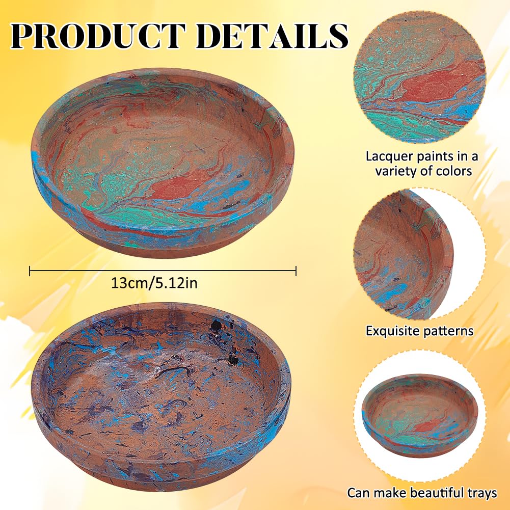 WEBEEDY DIY Water Marble Painting Kit for Adults,2 Sets 5.12 Inch DIY Tray Marbling Paint Art Kit with Instruction for Beginners Creative Arts and Crafts Marbling Paint Kits Wedding Mother's Day Holiday Gift WEBEEDY