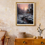 XTXGERL Paint by Numbers Cabin in Winter Snow Scene DIY Painting on Canvas, Paintwork with Paintbrushes Acrylic Paints, Perfect for Paint by Numbers for Adults and Beginner Without Framed 16''x20'' XTXGERL