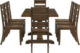 Crosley Furniture Joanna 9-Piece Modern Farmhouse Dining Table Set for 8 with Ladderback Chairs, Dark Oak Crosley Furniture