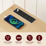 MAHANCRIS Kitchen Island with Power Outlet, Kitchen Storage Island with Drawer, Spice Rack, Towel Rack, Wine Rack, Rolling Kitchen Cart on Wheels, for Dining Room, White and Natural KINW122E01N1 MAHANCRIS