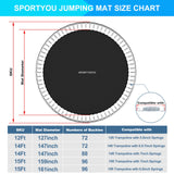 SPORTYOUTH Trampoline Replacement Jumping Mat 12ft, Fits 5.5" Springs 72 V-Hooks 12 Foot Round Trampoline Frames - EXCLUDING Frame & Spring SPORTYOUTH