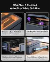 WECREAT Vision 40W Laser Cutter with Fume Extractor, 4 in 1 Rotary, Air Assist, Laser Bed, Fully Enclosed Diode Desktop Laser Engraver Machine for Acrylic Wood Metal Leather Craft DIY WECREAT