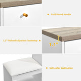 DWVO Shoe Cabinet with Bench for Entryway, Modern Shoe Storage Cabinet Shoe Bench, Narrow Hidden Shoe Organizer with 3 Flip Drawer, for Hallway, Closet, Living Room, White DWVO