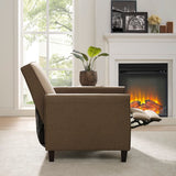 Naomi Home Pushback Recliner Chairs Home Theatre Recliner Small Recliners for Small Spaces with Adjustable Footrest Push Back Theatre Chairs Chocolate Linen Naomi Home