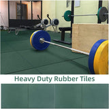 MYOYAY 4 Pack Interlocking Tiles 20"x20"x1" Heavy Duty Rubber Tile Green Non-Slip Flooring Mat for Playground Park Gym Indoor and Outdoor, Cover 11.12 Sq.FT MYOYAY