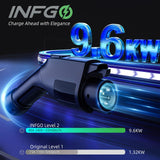 INFGO Level 2 EV Charger, 40 Amp, Portable EV Charger for Home, J1772, 25ft Cable, 240V, Charging Stations with LED Display and Breath Ring Indicator, NEMA14-50 Plug INFGO