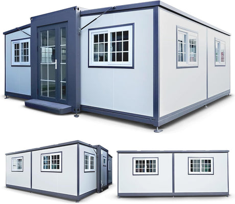 Customizable 20ft/40ft Folding Pack Container House: Complete with Bathroom, Kitchen, Covered Porch, and Double Wing Expansion Generic