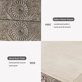 HOMPUS End Table with 2 Drawers Sets of 2, 2 Tier Bedside Table Sets, Wood Grain Nightstand, Small Accent Table with Pattern Drawer, Side Table for HOMPUS