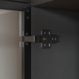 Hitow Wardrobe Cabinet with LED Light Strips, Modern Armoire Closet with Glass Doors, 59.1" W Large Bedroom Armoire Clothes Organizer with Shelve & Hanging Rods, Modern Glass Display Cabinet, Black Hitow