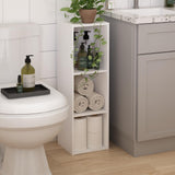 Furinno Fulda Book Shelf, 3-Tier Modern Narrow Bookshelf, 10-in Width Bookcase, 9.3" x 9.8" x 31.5", for Living Room, Bedroom, Home Office, White Furinno