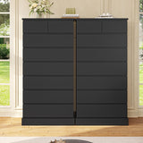 DICTAC Black Tall Dresser for Bedroom with 8 Drawers, 59.6" Tall Dressers & Chests of Drawers, Modern Wood Closet Organizer and Storage Cabinet, Large Vertical Dresser for Bedroom, Closet, Hallway DICTAC