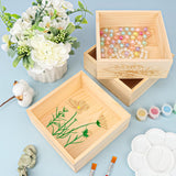 IHDYPPEW 10 Pack 6 x 6 Inches Unfinished Wooden Boxes, Small Unfinished Square Wood Box Bulk, Small Wooden Box for DIY, Jewelry Storage, Home Decor, Succulent Plant Pot IHDYPPEW