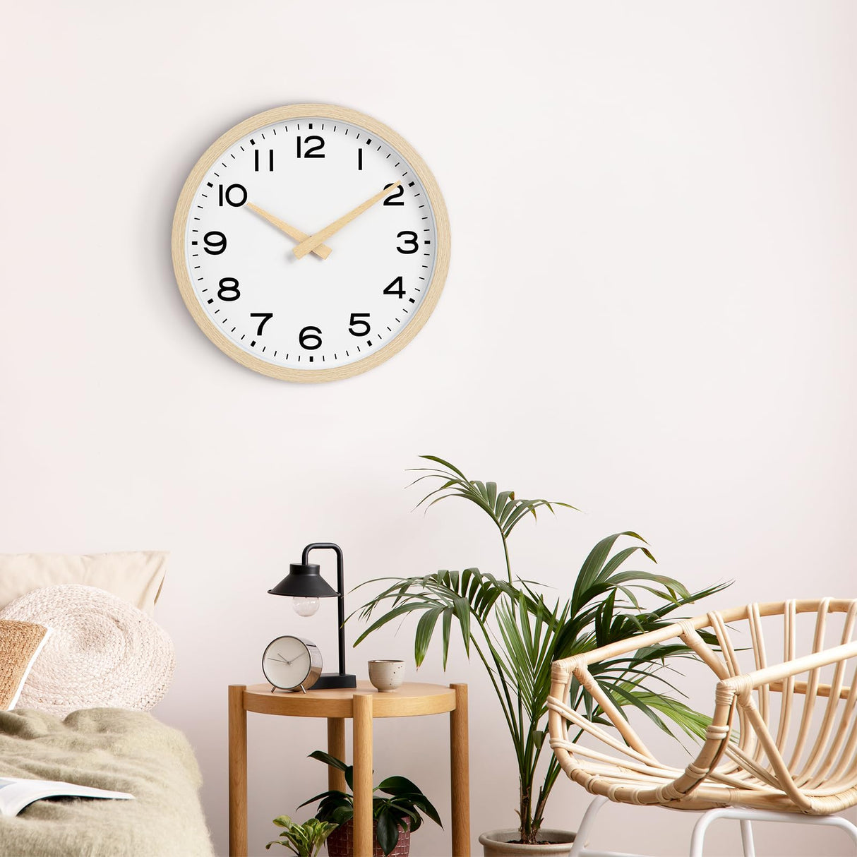 AKCISOT Wall Clock,Boho Kitchen 10 Inch Wall Clocks Battery Operated Non Ticking,Silent Modern Clock Decorative for Bedroom,Office,Bathroom,Living Room,Home (Wood Grain) AKCISOT