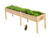 Maple99 Raised Garden Bed with Legs 72x23x30 - Natural Cedar Wood Elevated Planter Box, Veggies, Herbs - 300lb Capacity - Natural Maple99