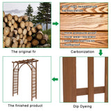 Saynwish 85" Solid Wood Garden Arch Trellis for Climbing Plants - Rustproof Wooden Arbor with Flat Top for Weddings, Parties & Outdoor Decor (Brown) Saynwish