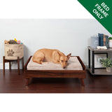 Furhaven Elevated Dog Bed Frame for 30" x 20" Medium Dog Beds, Easy Assembly - Mid-Century Modern Bed Frame - Walnut, Medium Furhaven