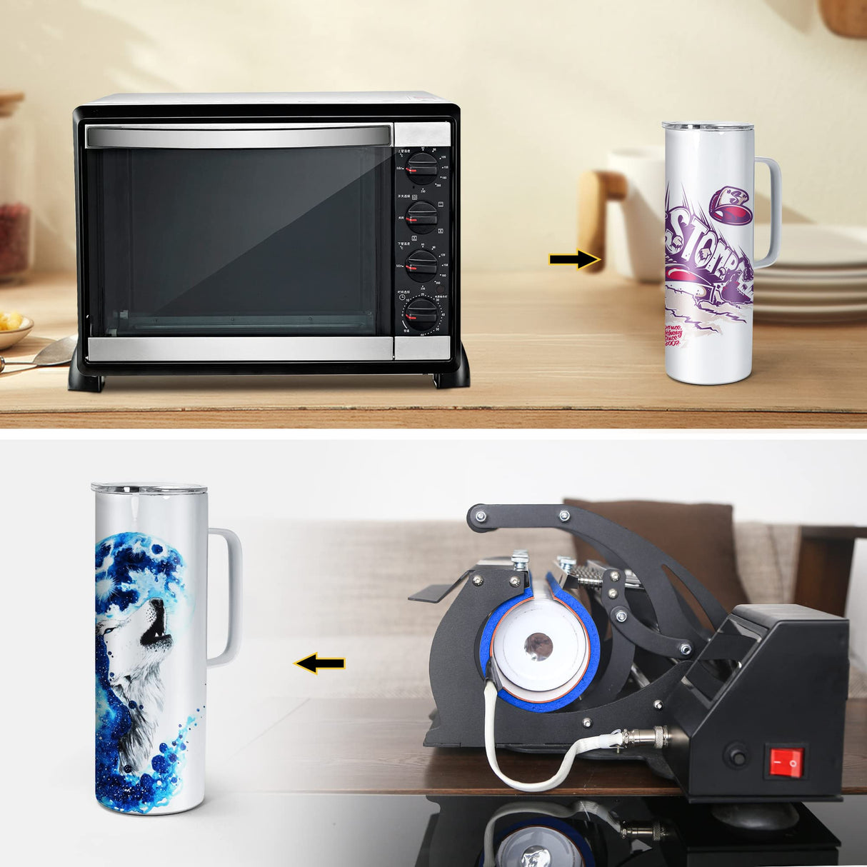 AGH 30oz Sublimation Tumblers with Handle Straight Skinny Tumblers, Stainless Steel Vacuum Insulated Tumblers with Lid & Straw, Portable Travel Coffee Tumblers, Keeping Chilled up to 12 Hours - 4 pack AGH