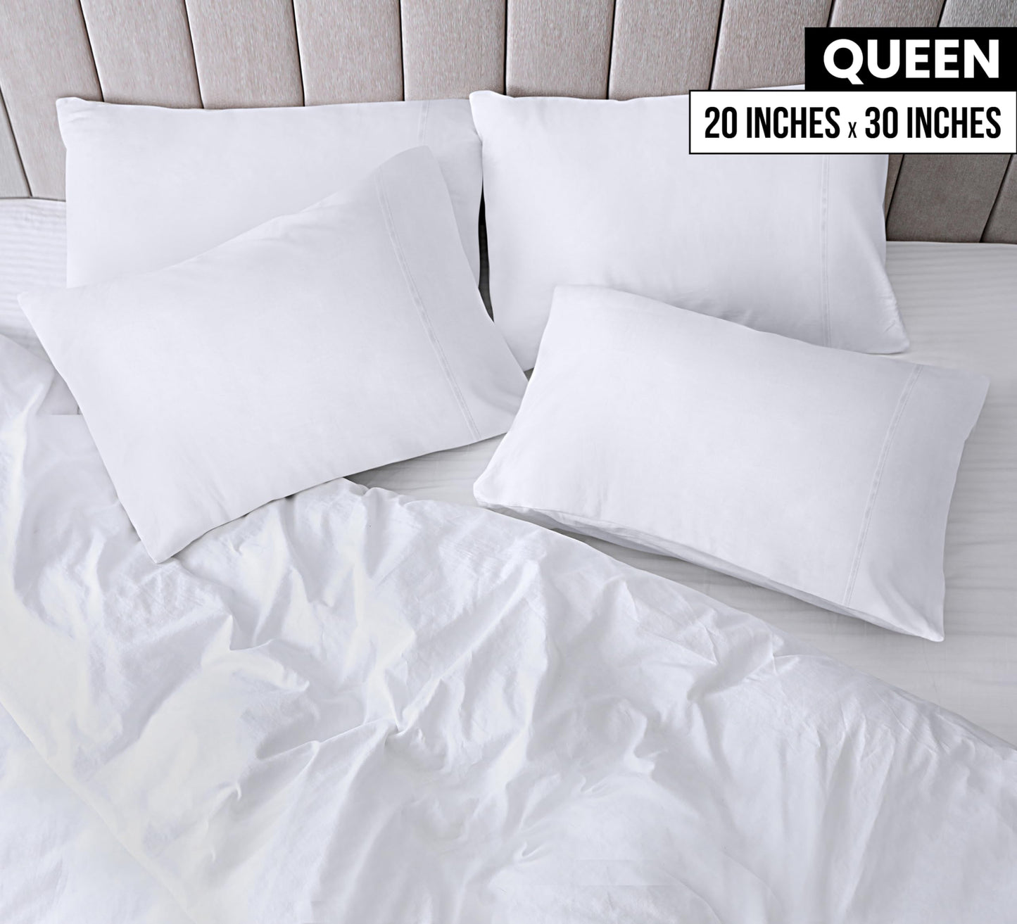 Utopia Bedding Queen Pillow Cases - Pack of 12 - Envelope Closure - Soft Brushed Microfiber Fabric - Shrinkage and Fade Resistant Pillow Covers Queen Size 20 X 30 Inches (Queen, White)