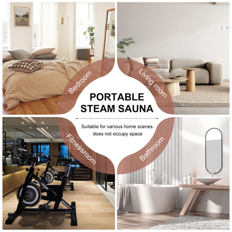 amocane Portable Infrared Sauna for Home, Full Body Personal Saunas Tent at Home Spa with Heating Foot Pad, Remote Control & Foldable Chair for Relaxation & Detox(L 33.8" x W 33.8" x H 65.7") amocane