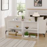 TIQLAB Small Entryway Table, 29.5" Narrow Console Table with Shelves, Sofa Table, Couch Table, Side Table, Entry Table for Hallway, Living Room, Small Space, White TIQLAB