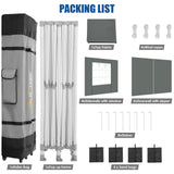 HOTEEL 10x20 Pop up Canopy Tent for Parties, Heavy Duty Easy Setup Tent with 6 Sidewalls, Outdoor Commercial Instant Gazebo for Wedding Event, with Roller Bag & Sand Bags, Grey(Hexagonal Frame) Hoteel