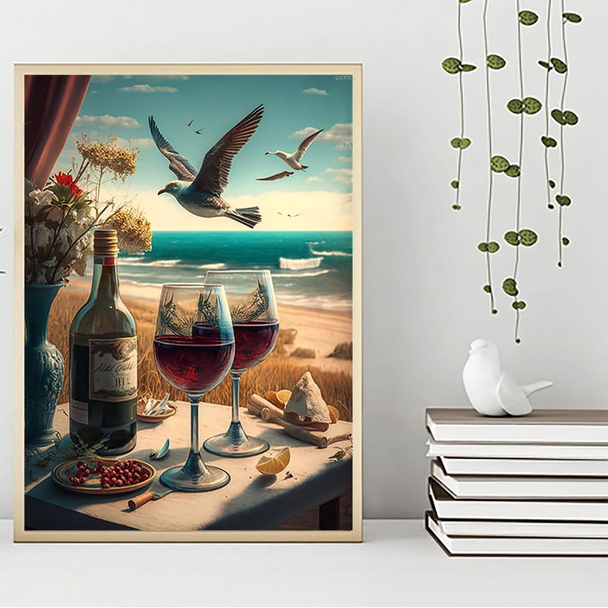 QAZWSX Wine Diamond Painting Kits for Adults, 5D DIY Diamond Art Kits Full Drill Diamond Dots for Gift Wall Decor Gem Arts 12x16inch QAZWSX