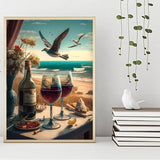 QAZWSX Wine Diamond Painting Kits for Adults, 5D DIY Diamond Art Kits Full Drill Diamond Dots for Gift Wall Decor Gem Arts 12x16inch QAZWSX