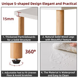 Aibiju White Night Stand with Open Storage Shelf, Wood Nightstand S Shape, Bed Side Table 3 Tier 20 inch high, End Table White/Natural Wood YD-TM152W Aibiju