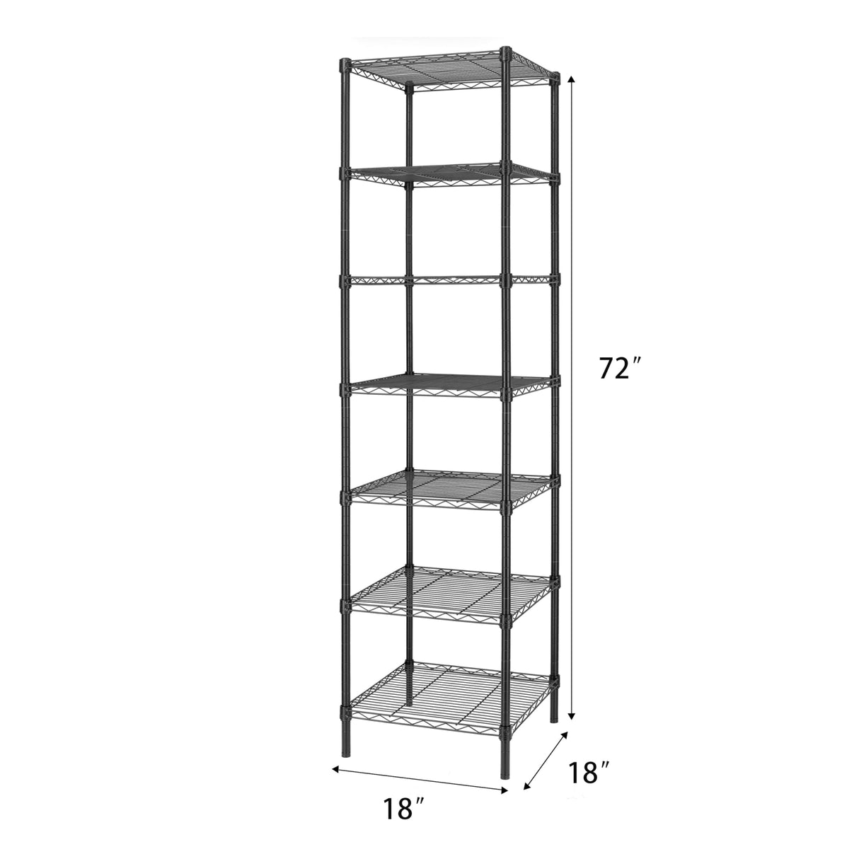 Finnhomy Heavy Duty 7 Tier Wire Shelving, 18x18x72 inches 7 Shelves Storage Rack with Thicken Steel Tube, Pantry Shelves for Storage, Adjustable Finnhomy