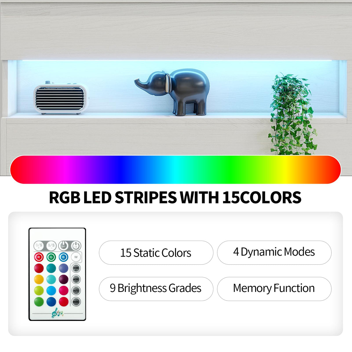 VOWNER Reception Desk with LED Lights and Power Outlets, Retail Counter Reception Counter Table with Drawers, for Salon Lobby Checkout Office, White (47.2" W x 18.7" D x 39.4" H) VOWNER