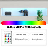 VOWNER Reception Desk with LED Lights and Power Outlets, Retail Counter Reception Counter Table with Drawers, for Salon Lobby Checkout Office, White (47.2" W x 18.7" D x 39.4" H) VOWNER