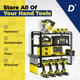 Heavy Duty Power Tool Organizer Wall Mount (Holds Up to 165 lbs) Include Level for Easy Multisurface Install Tool Organizer with Customizable Shelves Multi-Tool Holder for Drills, Hammers & Hand Tools Decluttify