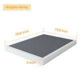 SHLAND King Box Spring, 5 Inch Box Springs King Size Basics Bed Base, Mattress Foundation, Black Heavy Duty Metal Structure with Cover, No Noise, Easy Assembly SHLAND