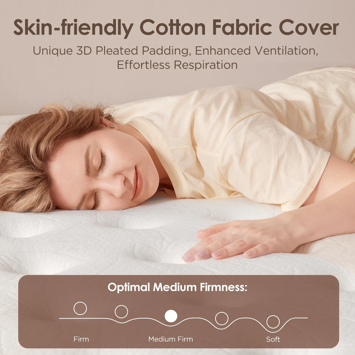 SNFPNE Queen Mattress 14 Inch - Hybrid Mattress Queen Size with Memory Foam and Individual Pocket Springs for Pressure Relief & Silent Sleep, Medium Firm Mattresses, Fiberglass-Free, 80" x 60" SNFPNE