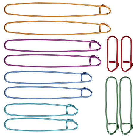 12pcs Knitting Stitch Holders, Handy Yarn Stitch Holder Versatile Knitting Crochet Hook Practical Knitting Needle Holders Colorful Crochet Stitch Holders for Quilting Sewing Knitting (6 Sizes) lasuroa