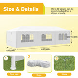 Devoko 10'x30' Outdoor Party Tent, Heavy Duty Canopy Event Wedding Tent for Parties Backyard Patio, White Devoko