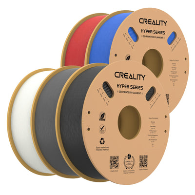Creality 3D Printer PLA Filament 1.75mm Bundle for K1 Max, 3D Printer Hpyer PLA Filament Bundle, 3D Printer Filament PLA Designed for High Speed 30-600mm/s, Black+White+Grey+Red+Blue