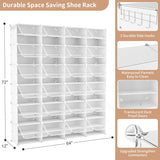 ROJASOP Shoe Storage Cabinet, 12-Tier Shoe Organizer 96 Pairs Extra Large Plastic Shoe Rack with Covers Portable Shoe Rack Organizer with Doors Big Shoe Rack for Closet Entryway Bedroom ROJASOP