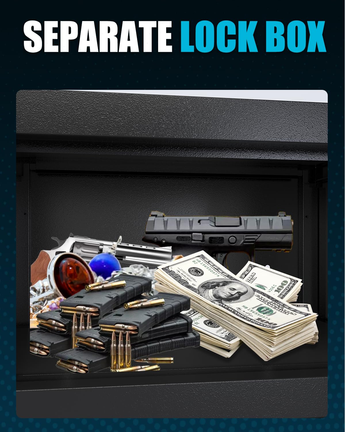 10-12 Gun Safe for Rifles and Pistols, Gun Cabinet, Quick Access Gun Safes for Home Rifles and Shotguns, Rifle Safe, Electronic Gun Safe with Removable Shelf and Gun Racks (Assembly Required) (Black) SAPITAL