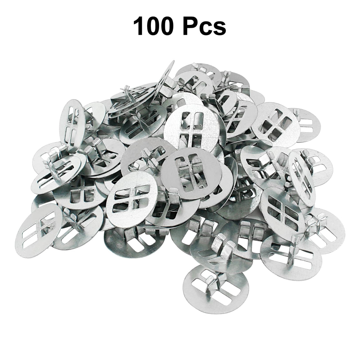 Litoexpe 100pcs Wooden Wick Clips, Round Candle Wick Base, Metal Wick Base Clip Sustainer Tabs Wood Wicks for Candle Making and Candle DIY Litoexpe