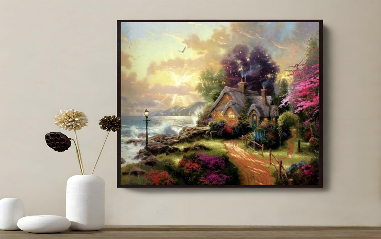 ABEUTY DIY Paint by Numbers for Adults Beginner,Forest Garden Wave 16x20 inches Number Painting Home Decoration Crafts (No Frame) ABEUTY