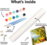 Lemon Paint by Numbers Kits for Adults, DIY Lemon Tree Adult Paint by Number Kits on Canvas, Digital Oil Number Painting for Home Decor (16x20 Inch) Clendo